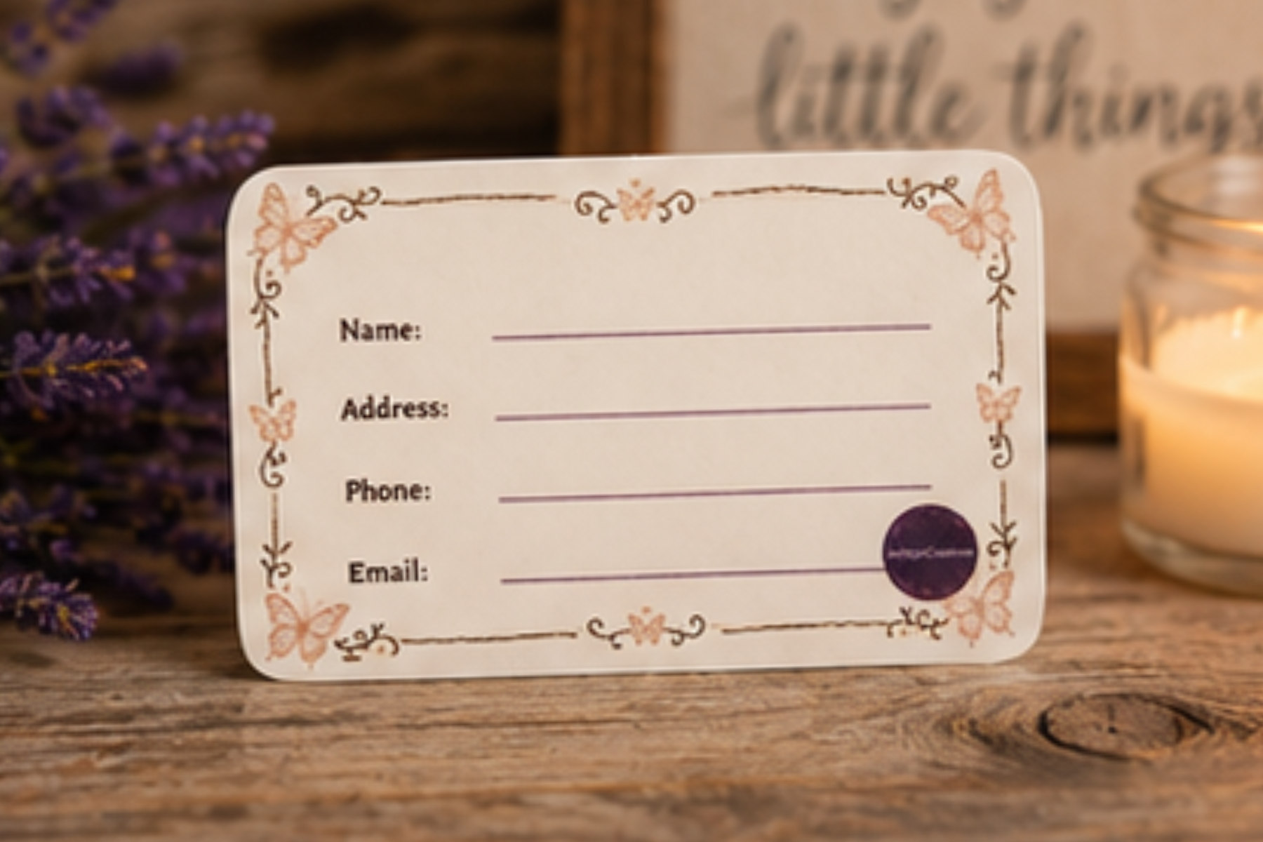 Butterfly business card