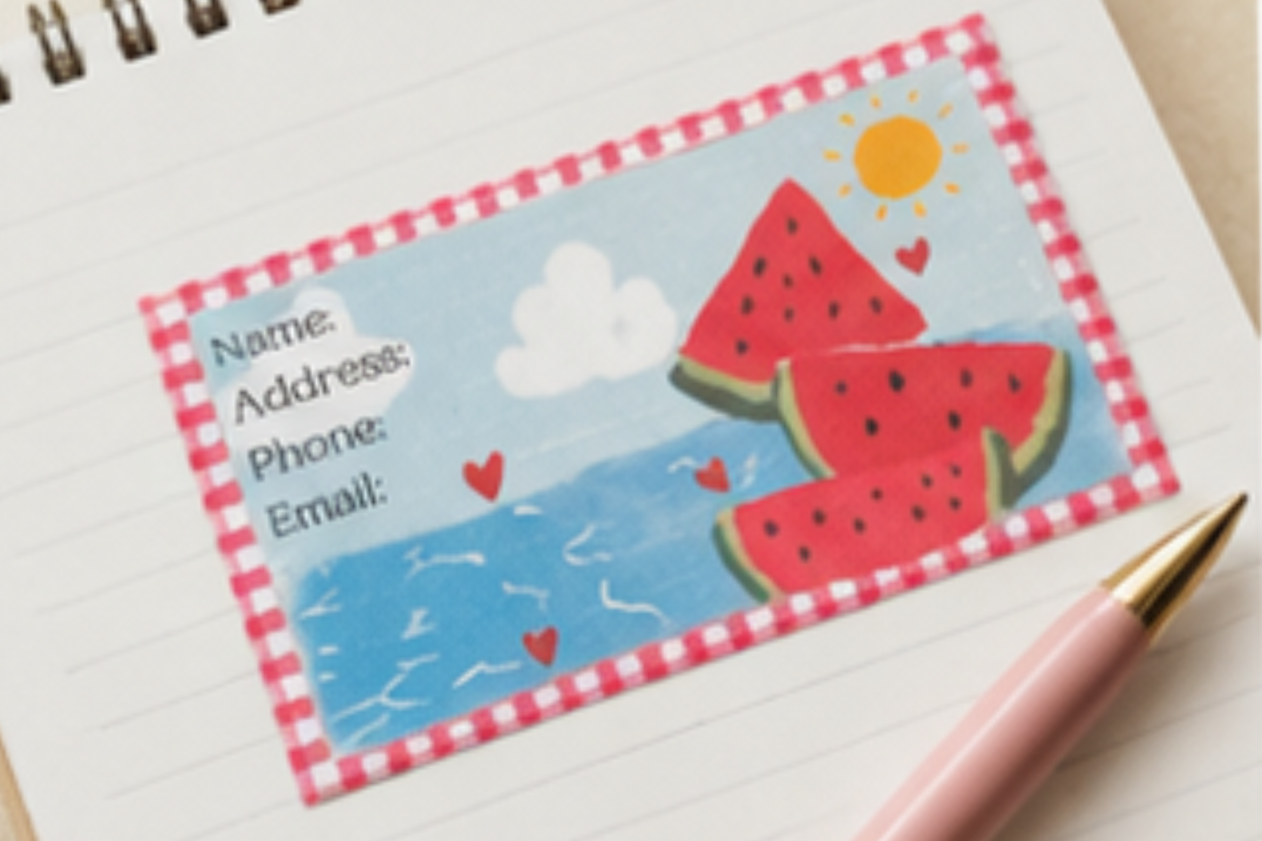 Watermelon business card