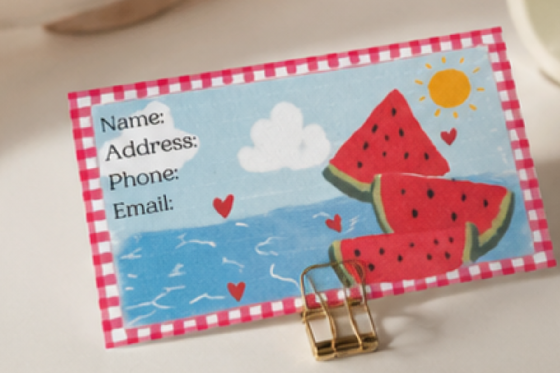 Watermelon business card