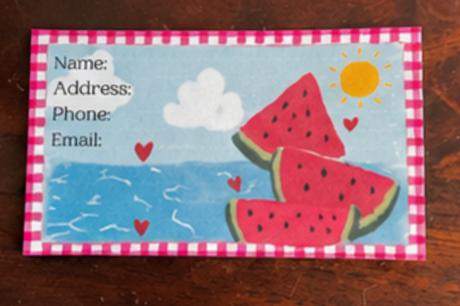 Watermelon business card