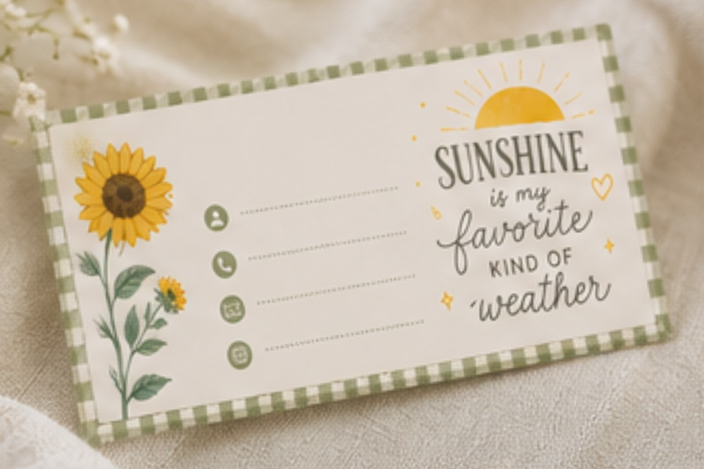 Sunshine business card