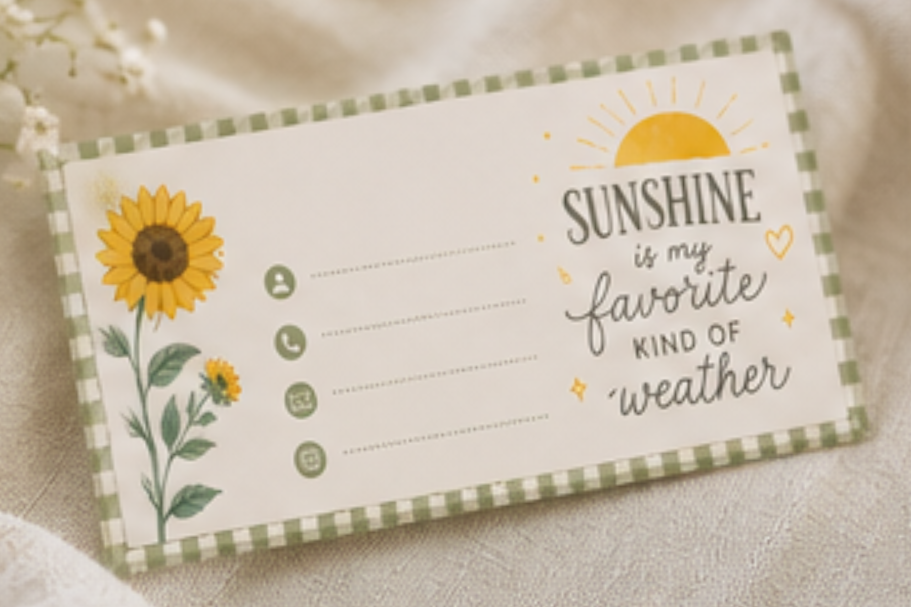 Sunshine business card