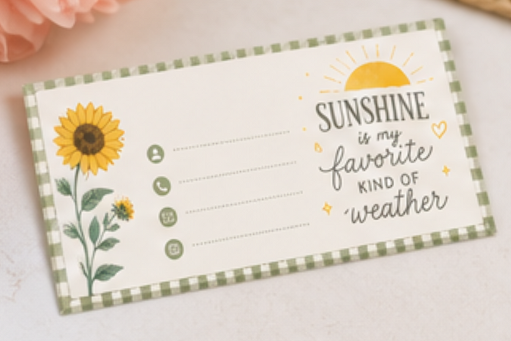 Sunshine business card