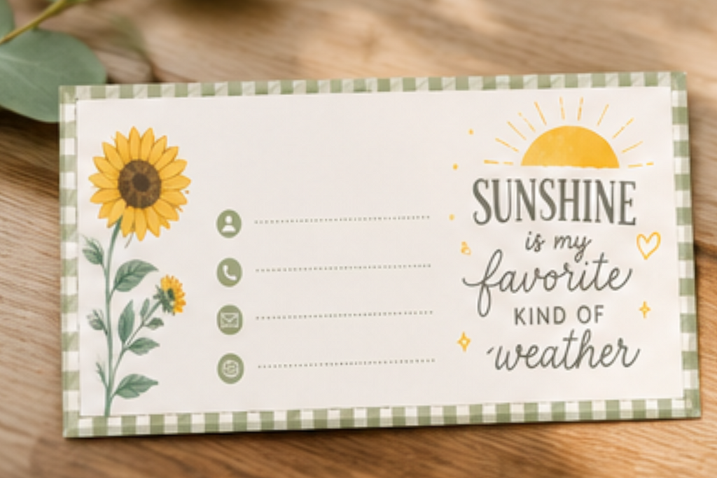 Sunshine business card