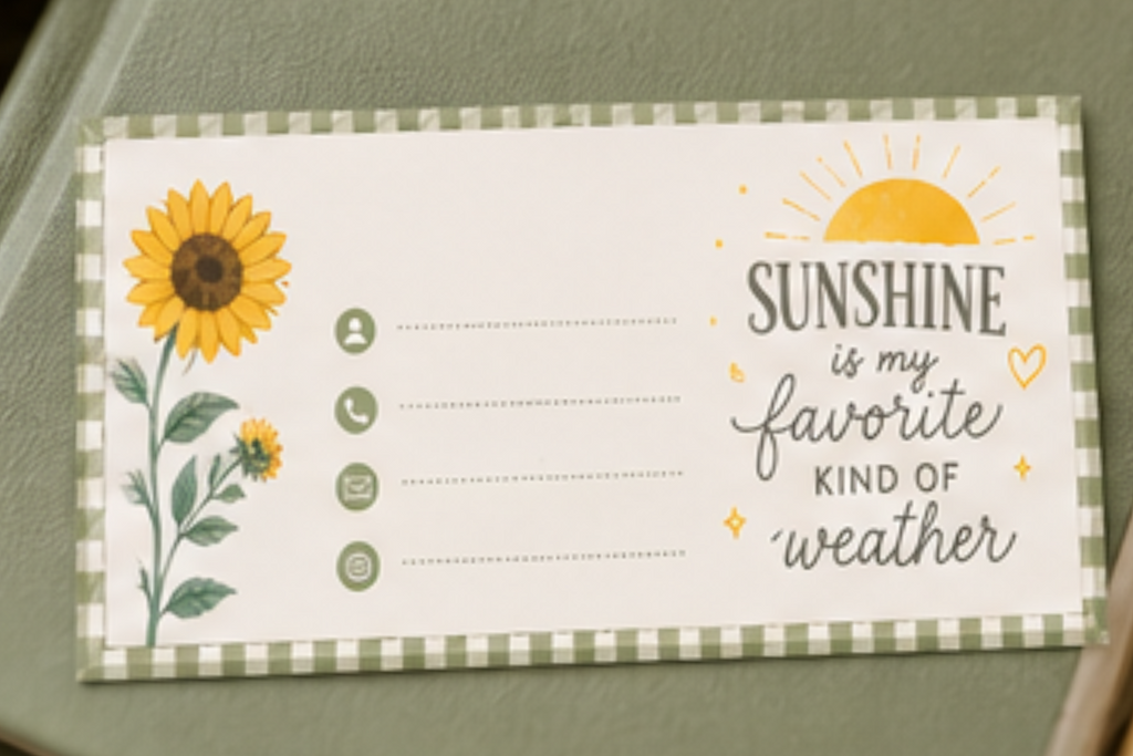 Sunshine business card