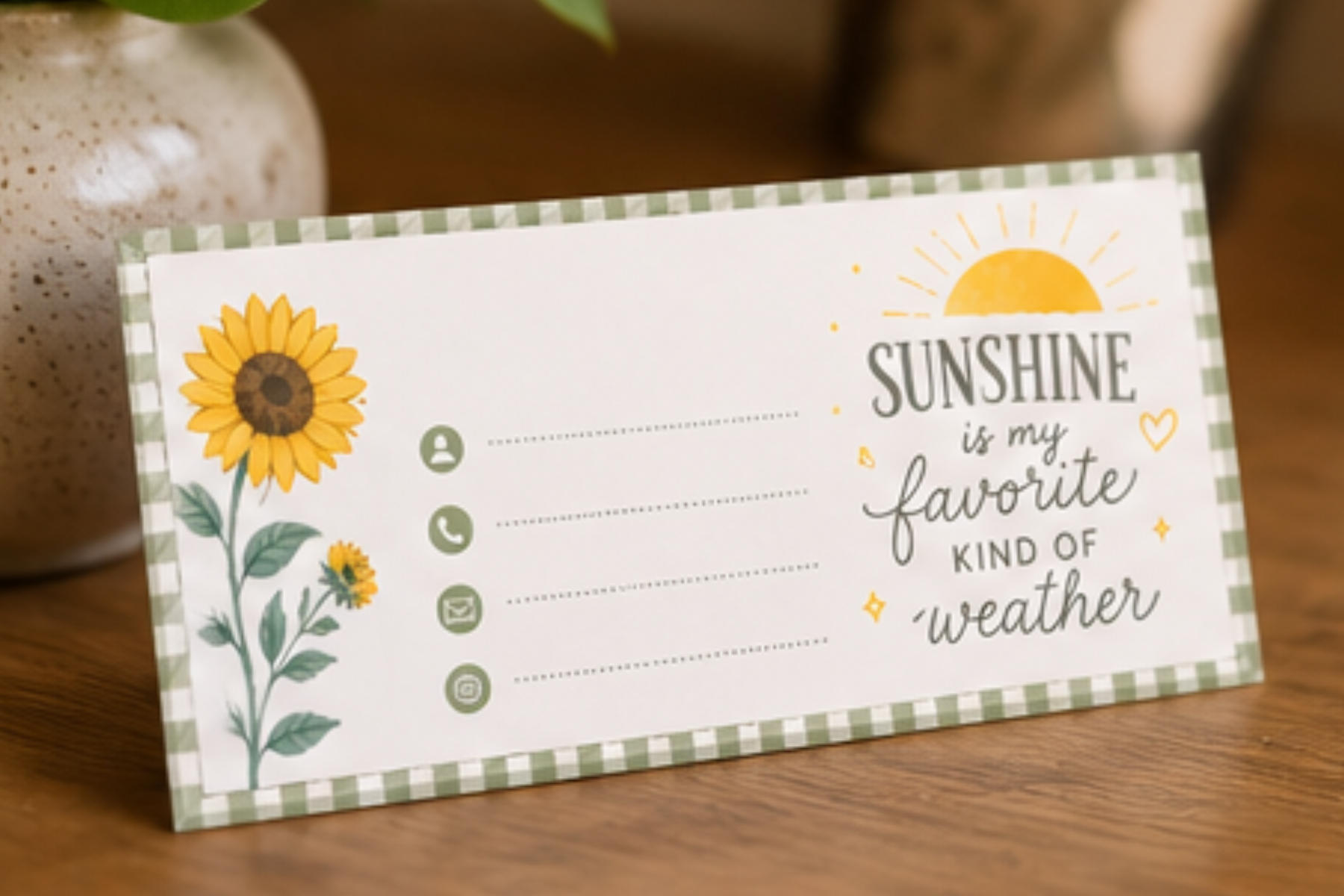 Sunshine business card